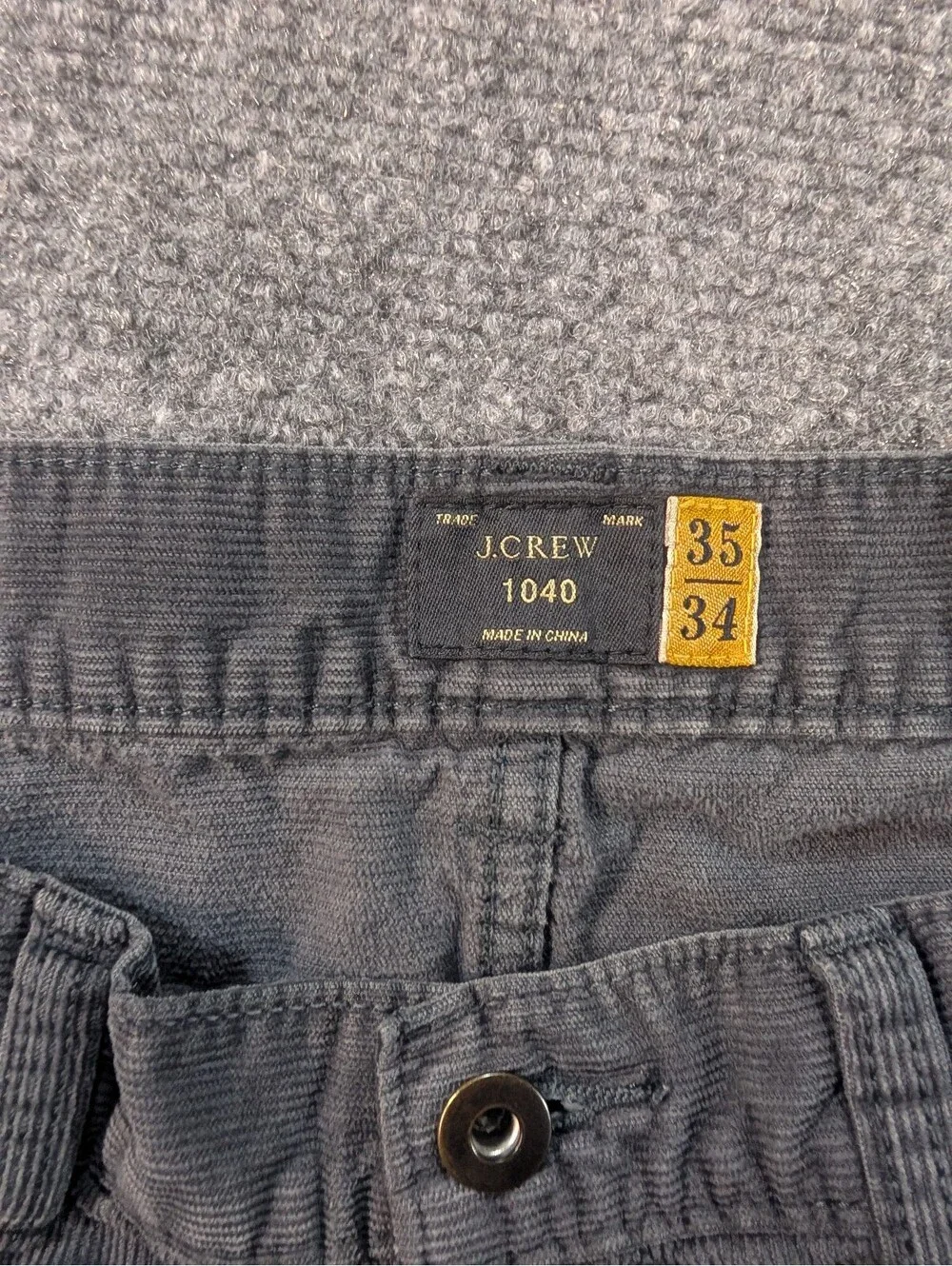 J.Crew 1040 Athletic Tapered-fit stretch corduroy pants Mens 35x34 gray